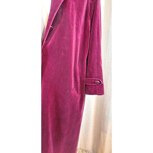Fashion built Coat for All Seasons Ladies Vintage Velveteen Red Plum - Picture 7 of 11